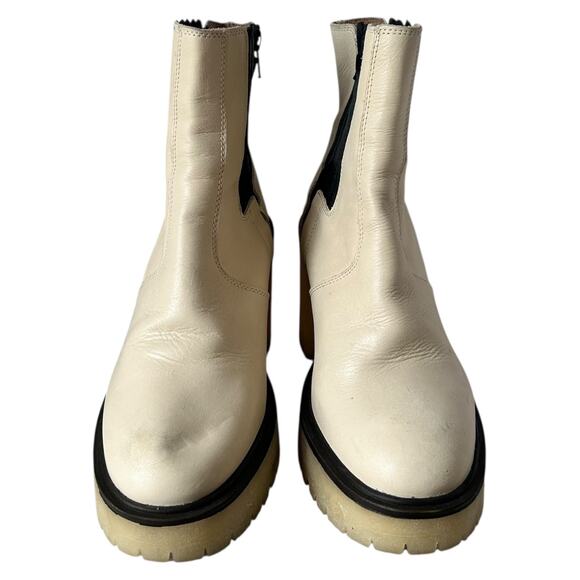 Free People James Chelsea Boot Bone White Chunky Platform Boho Wmn Size 37.5 - Picture 2 of 10